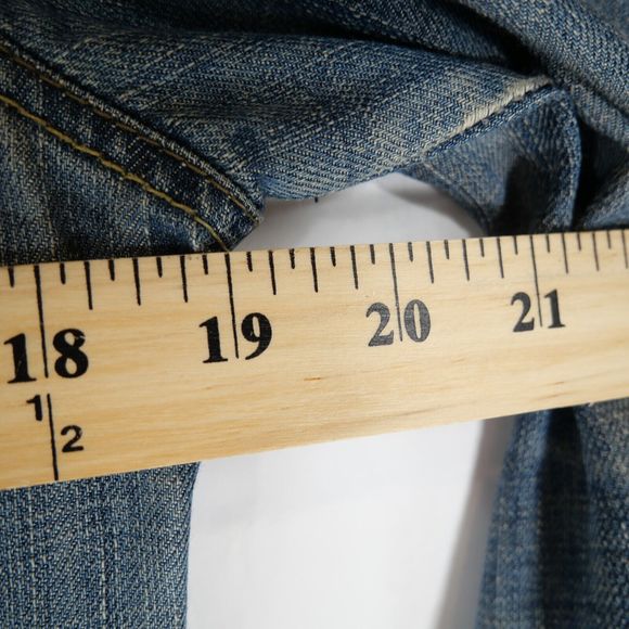 Calvin Klein Jeans Women's Collarless Denim Jacket Biker Trucker Style Size M - Picture 12 of 13